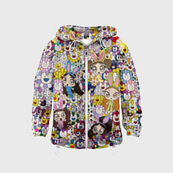 Ветровка с капюшоном детская Right now NewJeans and Takashi Murakami, цвет: 3D-белый