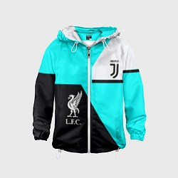 Ветровка с капюшоном детская Juventus x Liverpool geometry, цвет: 3D-белый