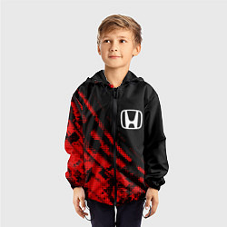 Ветровка с капюшоном детская Honda sport grunge, цвет: 3D-черный — фото 2