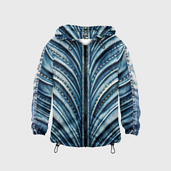 Ветровка с капюшоном детская Вышивка линий на джинсах, цвет: 3D-черный