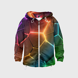 Детская ветровка Радужные неоновые плиты в разломе