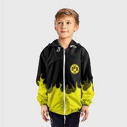 Ветровка с капюшоном детская Borussia fire fc, цвет: 3D-белый — фото 2