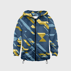 Ветровка с капюшоном детская Абстракция текстуры спортивной формы, цвет: 3D-черный