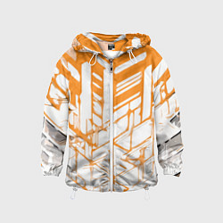 Детская ветровка Агрессивные оранжевые полосы на белом фоне