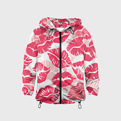 Детская ветровка Романтический отпечаток помады игривый макияж