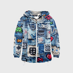 Детская ветровка Геймерские знаки на пэчворк