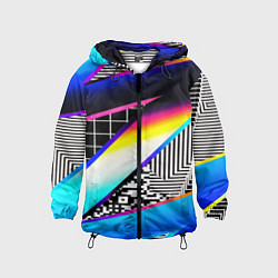 Детская ветровка Neon stripes geometry