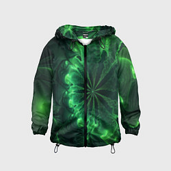 Детская ветровка Оптический зелёный фрактал