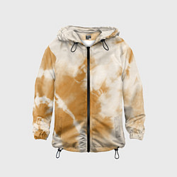 Ветровка с капюшоном детская Коричневый тай дай, цвет: 3D-черный