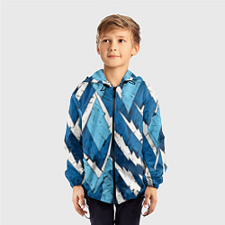 Ветровка с капюшоном детская Геометрический камуфляж, цвет: 3D-черный — фото 2