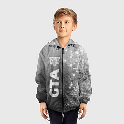 Ветровка с капюшоном детская GTA - grey gradient по-вертикали, цвет: 3D-черный — фото 2