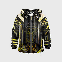 Детская ветровка Gold lines on a black background