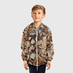 Ветровка с капюшоном детская Спокойная ботаническая иллюстрация, цвет: 3D-белый — фото 2