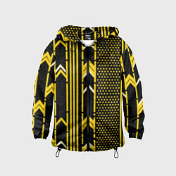 Ветровка с капюшоном детская Жёлтые обои на чёрном фоне, цвет: 3D-черный