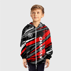 Ветровка с капюшоном детская Changan - Red sport, цвет: 3D-белый — фото 2