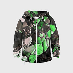 Детская ветровка Чёрно-зелёный камень