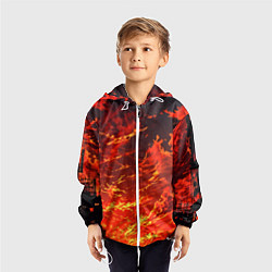 Ветровка с капюшоном детская Багровый огненный закат, цвет: 3D-белый — фото 2