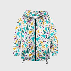 Детская ветровка Бирюзовые желтые треугольники на белом