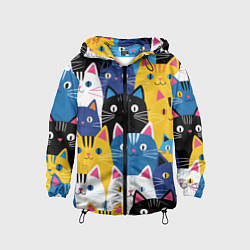 Детская ветровка Много цветных котиков