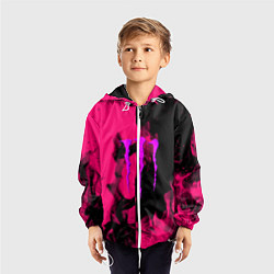 Ветровка с капюшоном детская Monster energy fire pink, цвет: 3D-белый — фото 2