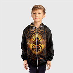 Ветровка с капюшоном детская Золотая пчела, цвет: 3D-белый — фото 2