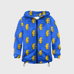 Ветровка с капюшоном детская Супер молнии, цвет: 3D-черный