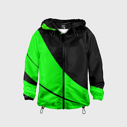 Детская ветровка Чёрный с зелёным двуцветный