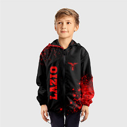 Ветровка с капюшоном детская Lazio - red gradient вертикально, цвет: 3D-черный — фото 2