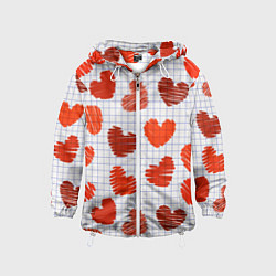 Детская ветровка Сердца на бумаге