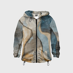 Ветровка с капюшоном детская Абстракция с песком и водой, цвет: 3D-черный