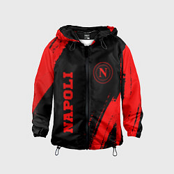 Ветровка с капюшоном детская Napoli - red gradient вертикально, цвет: 3D-черный
