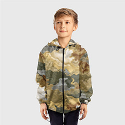 Ветровка с капюшоном детская Золотистый камуфляж, цвет: 3D-черный — фото 2