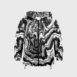 Детская ветровка Закрученные волны - чб абстракция