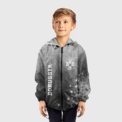 Ветровка с капюшоном детская Borussia - grey gradient вертикально, цвет: 3D-черный — фото 2