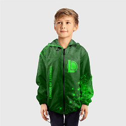 Ветровка с капюшоном детская League of Legends - green gradient вертикально, цвет: 3D-черный — фото 2