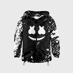 Ветровка с капюшоном детская Marshmello брызги красок, цвет: 3D-черный