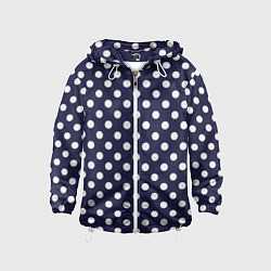 Детская ветровка Синий в белый горошек