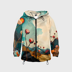 Детская ветровка Сюрреалистичный пейзаж с цветами