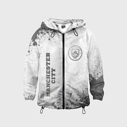 Ветровка с капюшоном детская Manchester City - white gradient вертикально, цвет: 3D-черный