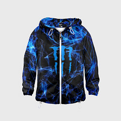 Ветровка с капюшоном детская Monster energy искры дымы, цвет: 3D-белый