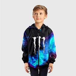 Ветровка с капюшоном детская Monster energy космос, цвет: 3D-черный — фото 2
