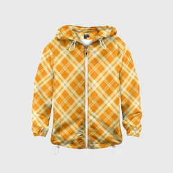 Ветровка с капюшоном детская Жёлтый крупная клетка, цвет: 3D-белый