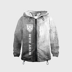 Ветровка с капюшоном детская West Ham - grey gradient по-вертикали, цвет: 3D-черный