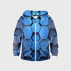 Ветровка с капюшоном детская Синий бронежилет, цвет: 3D-белый