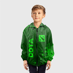 Ветровка с капюшоном детская Dota - green gradient вертикально, цвет: 3D-черный — фото 2