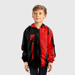 Ветровка с капюшоном детская Hoffenheim - red gradient по-вертикали, цвет: 3D-черный — фото 2