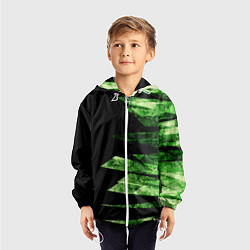 Ветровка с капюшоном детская Color green black, цвет: 3D-белый — фото 2
