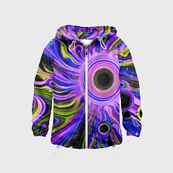 Детская ветровка Абстрактный неоновый космос - чёрная дыра