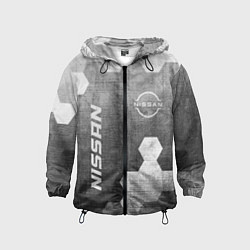 Ветровка с капюшоном детская Nissan - grey gradient вертикально, цвет: 3D-черный