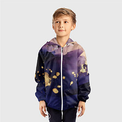 Ветровка с капюшоном детская Золотая краска на текстуре, цвет: 3D-белый — фото 2